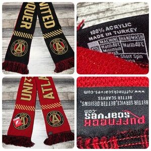 Ruffneck Atlanta United FC Scarf Soccer MLS Red Black 100% Acrylic NWT